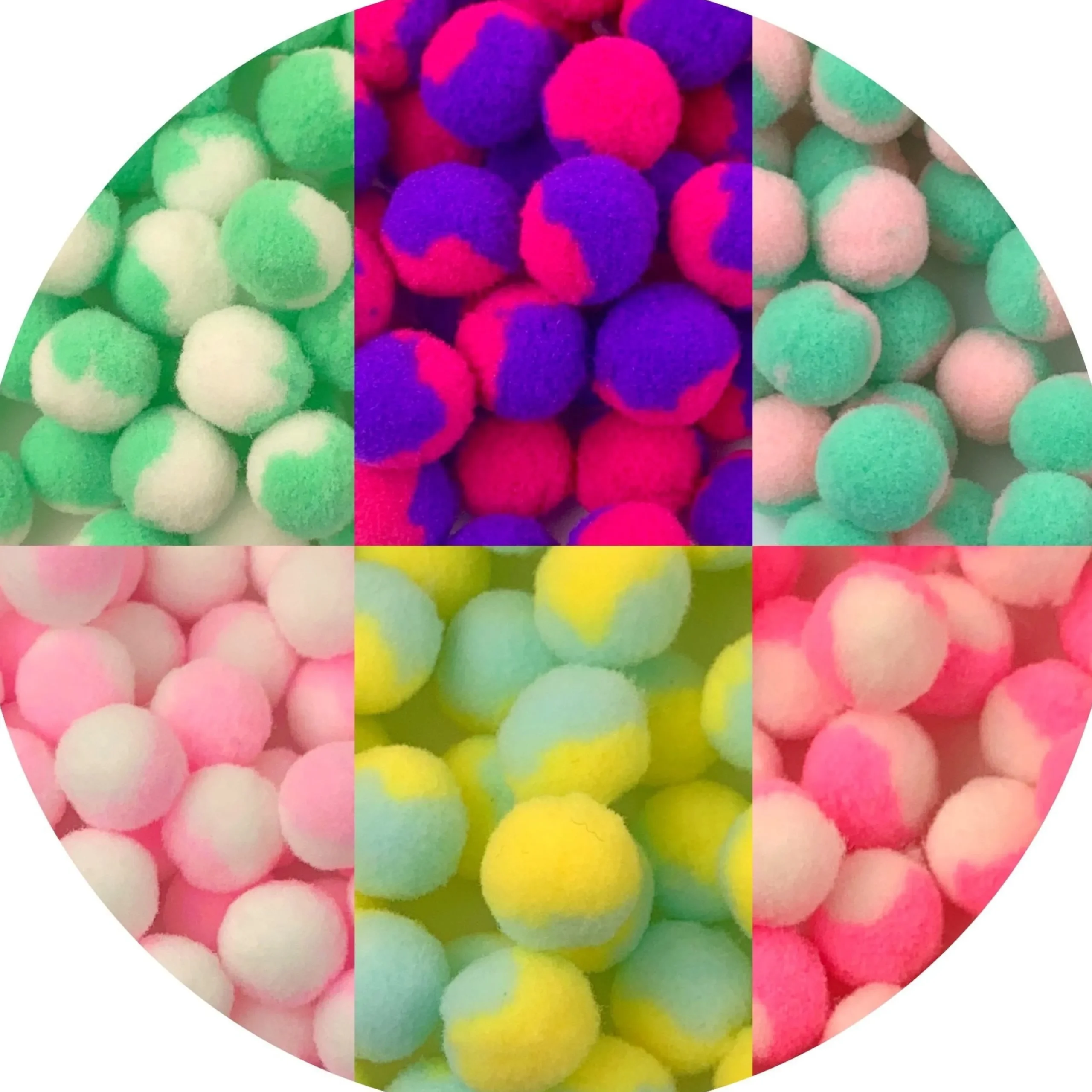 Duo Colored Pom Poms