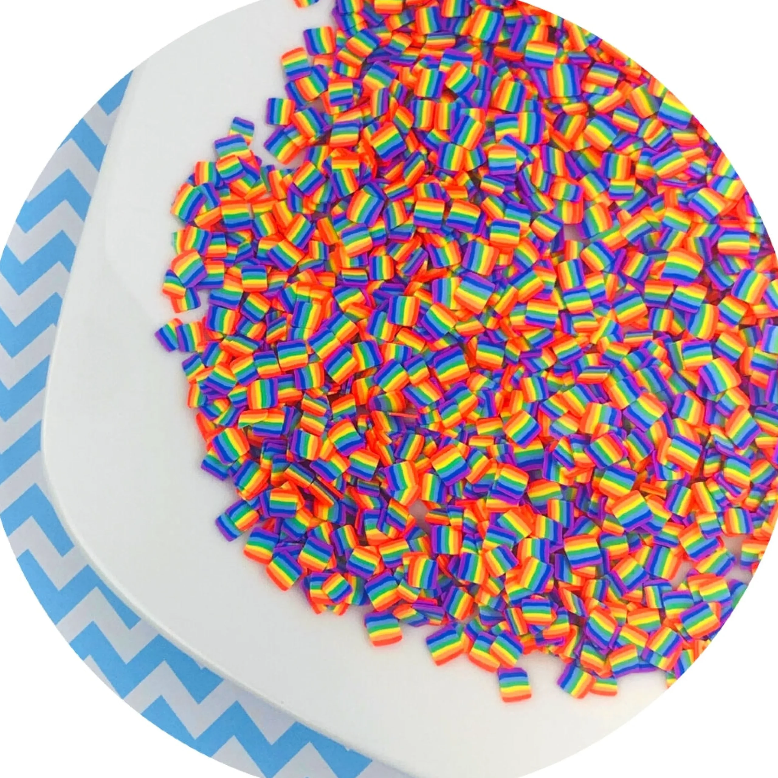 Rainbow Square Fimo Slices