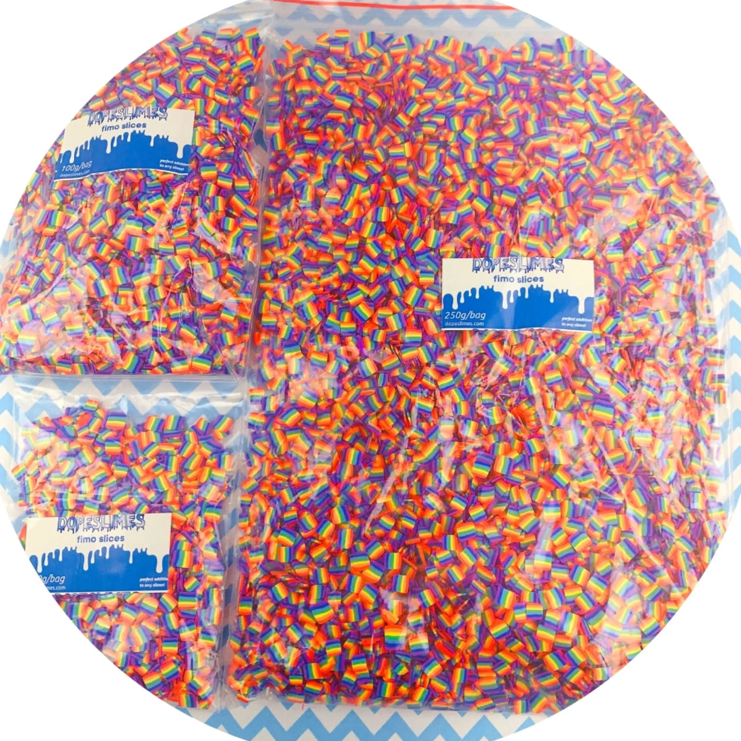 Rainbow Square Fimo Slices